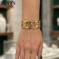 Textured Link Gold Bangle